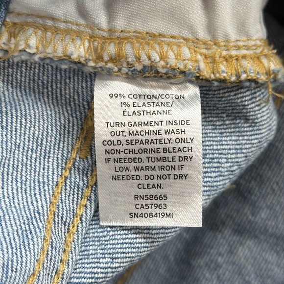 Something Navy Distressed High Waist Straight Raw Hem Ankle Jeans Size 4 - Picture 10 of 11